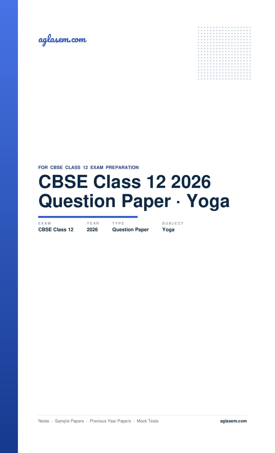 CBSE Class 12 Question Paper 2026 Yoga - Page 1 of 17