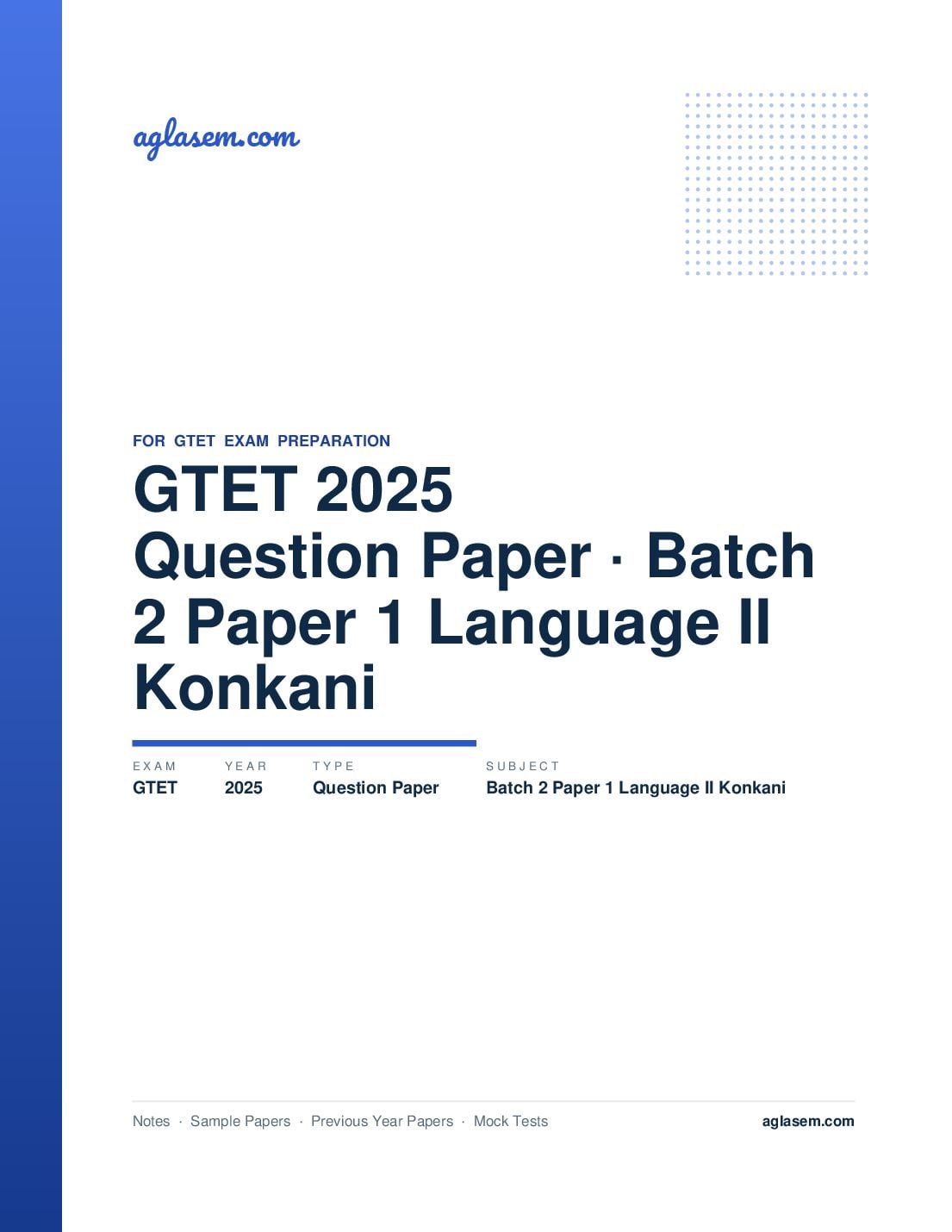 GTET 2025 Question Paper Batch 2 Paper 1 Language II Konkani - Page 1 of 51