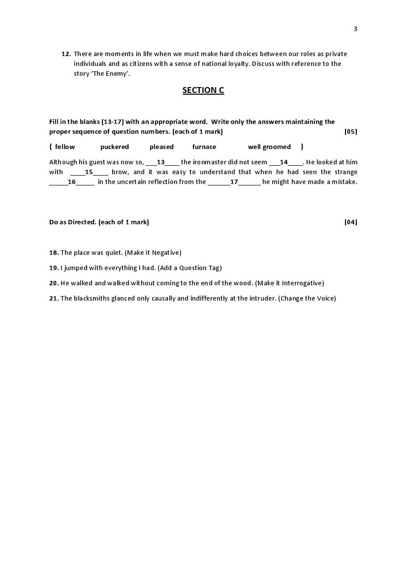 GSEB Std 11 Science English FL (English Medium) Question Paper 2020 (PDF)