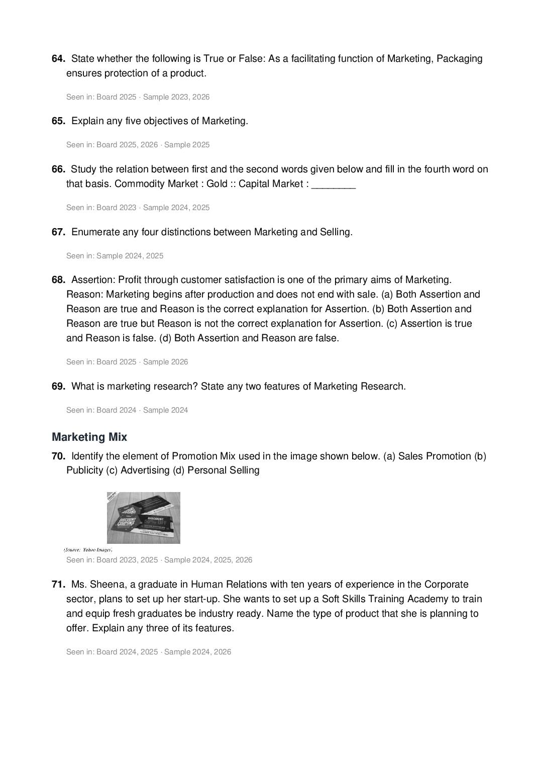 ISC Class 12 Commerce Important Questions 2027 (PDF)