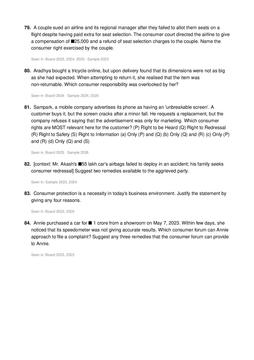 ISC Class 12 Commerce Important Questions 2027 (PDF)