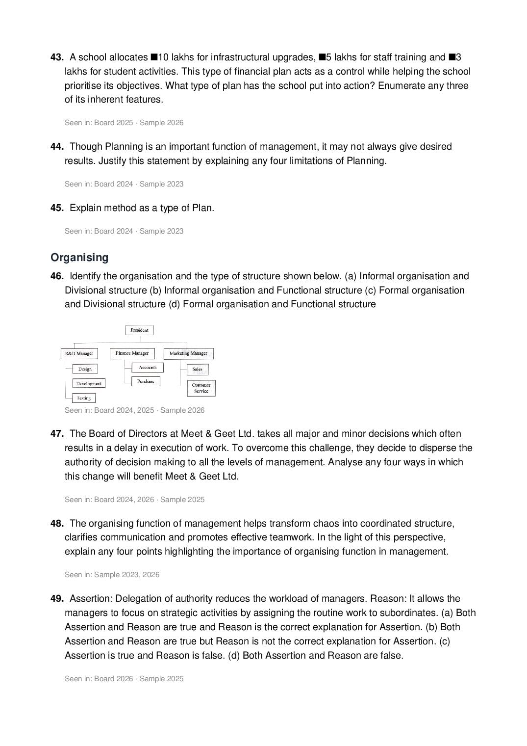 ISC Class 12 Commerce Important Questions 2027 (PDF)