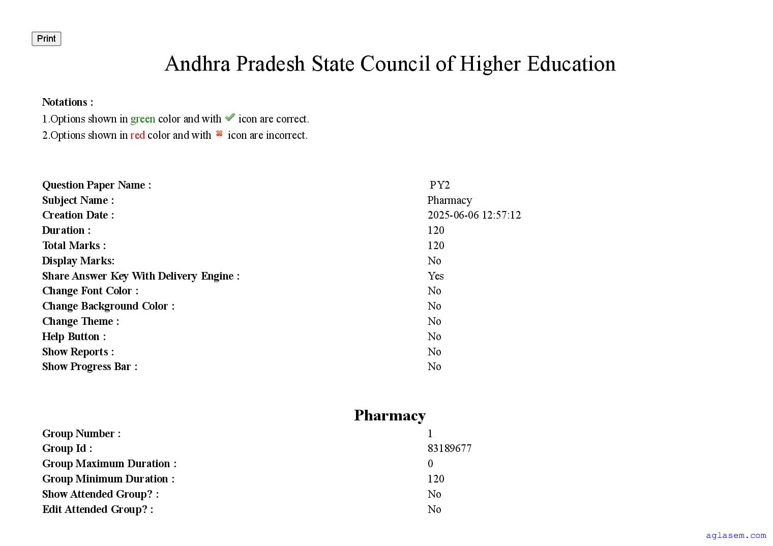 AP PGECET 2025 Question Paper for Pharmacy - Page 1 of 93