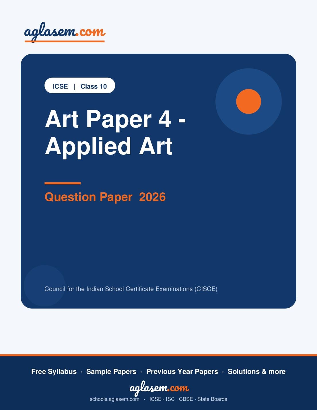 ICSE Class 10 Question Paper 2026 Art Paper 4 - Applied Art - Page 1 of 3