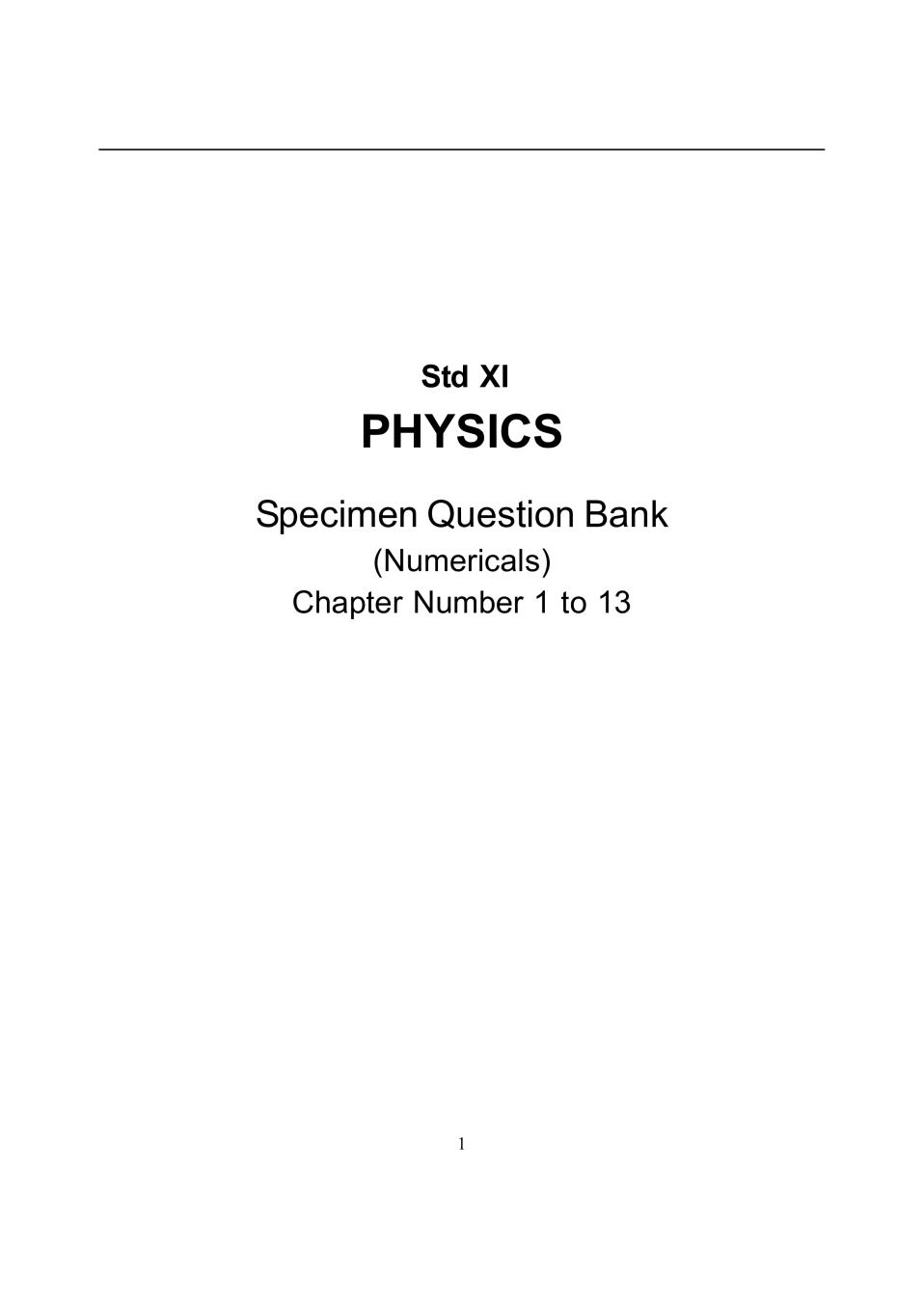 Maharashtra Board Class 11 Question Bank of Physics - Page 1