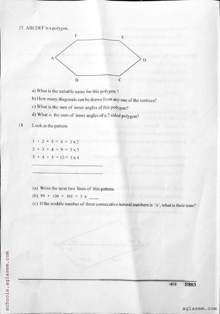 Class Maths Onam Exam Question Paper Pdf Kerala Std First Term Maths Question Paper