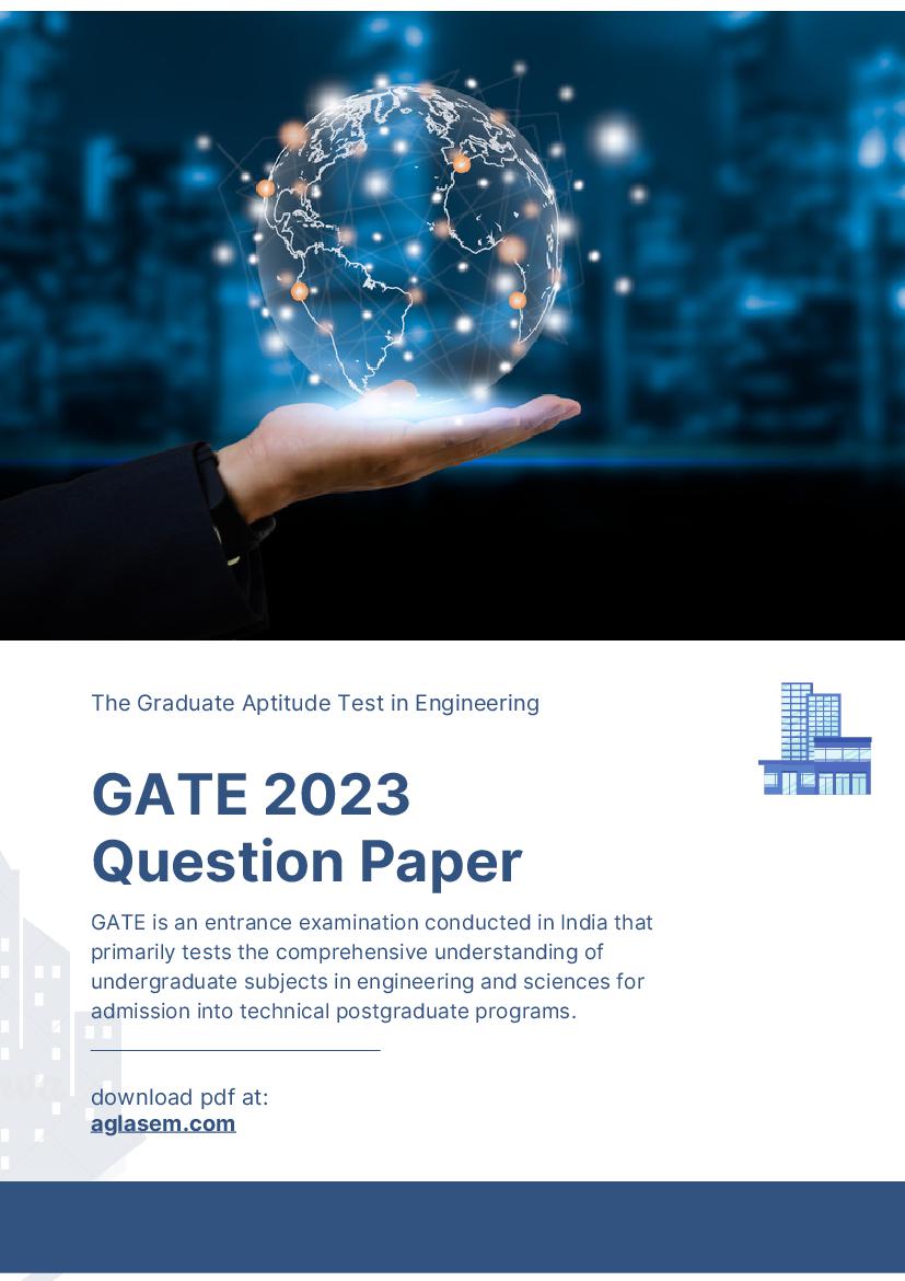 GATE 2023 Question Paper AG Agricultural Engineering - Page 1