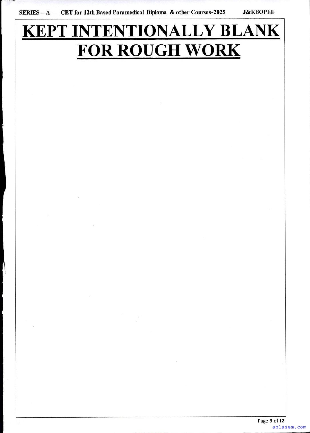 JK Paramedical 2025 Question Papers PDF with Answer Keys (4 PDFs)