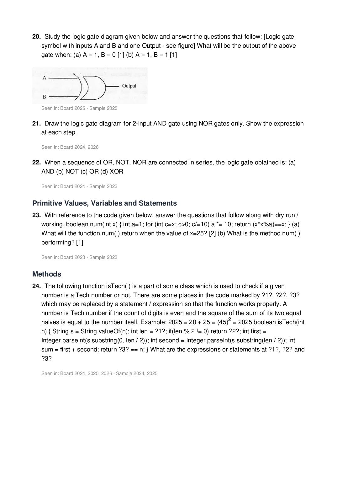 ISC Class 12 Computer Science Important Questions 2027 (PDF)