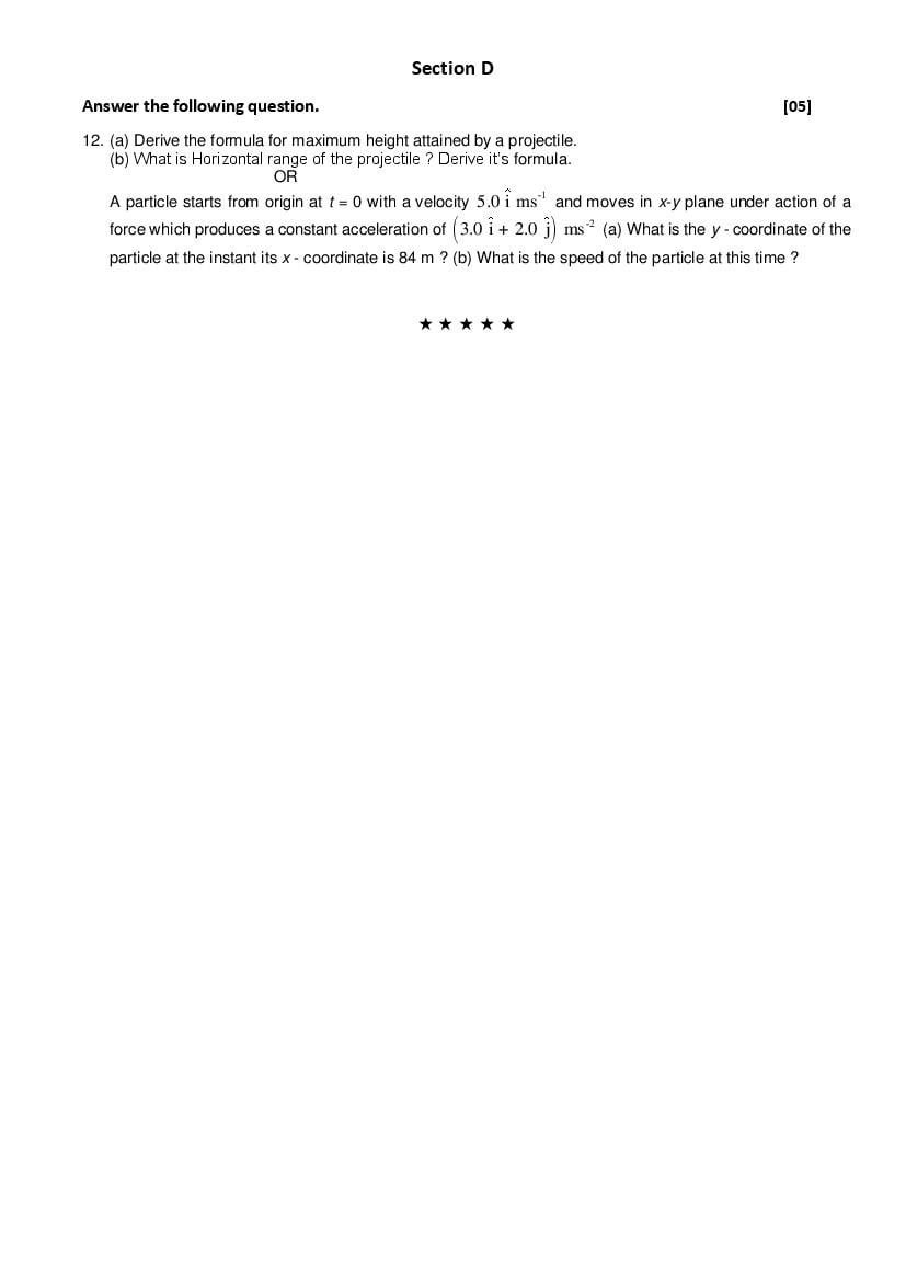 GSEB Std 11 Science Physics Question Paper 2020 (PDF)