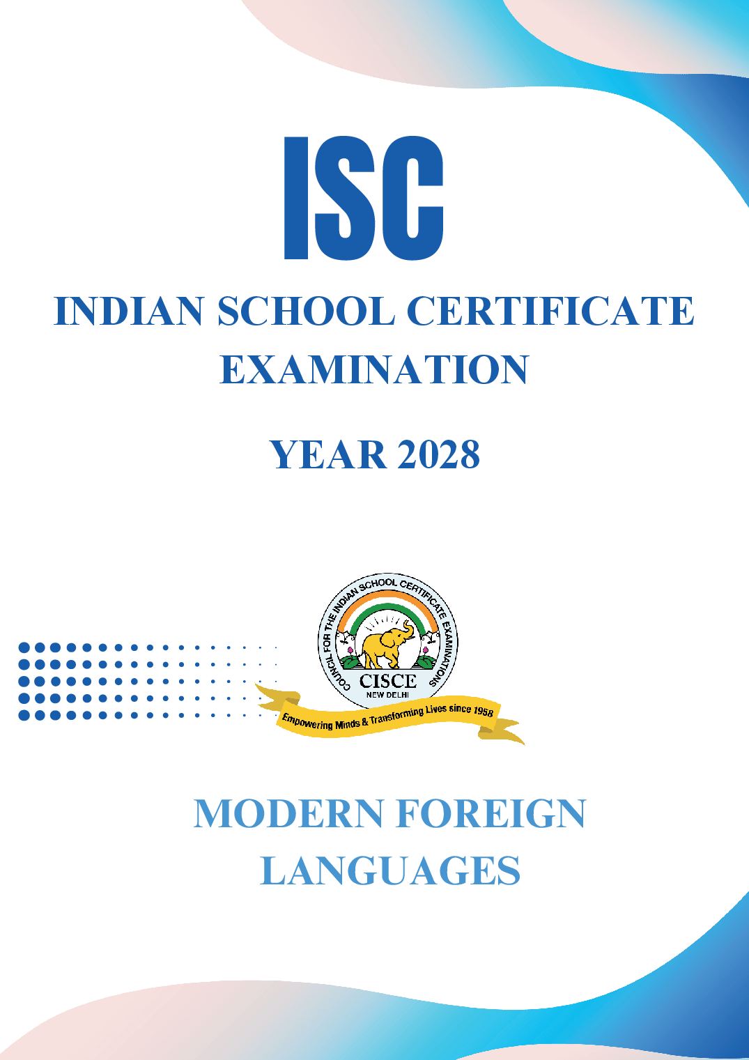 ISC Class 11 Syllabus 2028 Modern Foreign Languages - Page 1 of 49