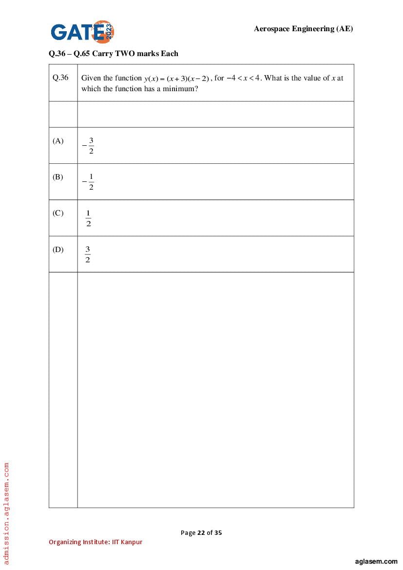 GATE 2023 Question Papers PDF with Answer Keys (29 Papers)