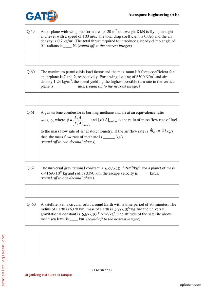 GATE 2023 Question Papers PDF with Answer Keys (29 Papers)