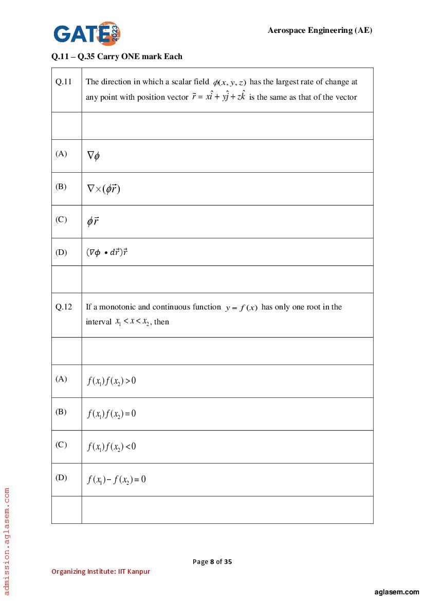 GATE 2023 Question Papers PDF with Answer Keys (29 Papers)