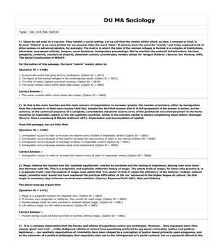 Du ma sociology entrance question paper 2018 image