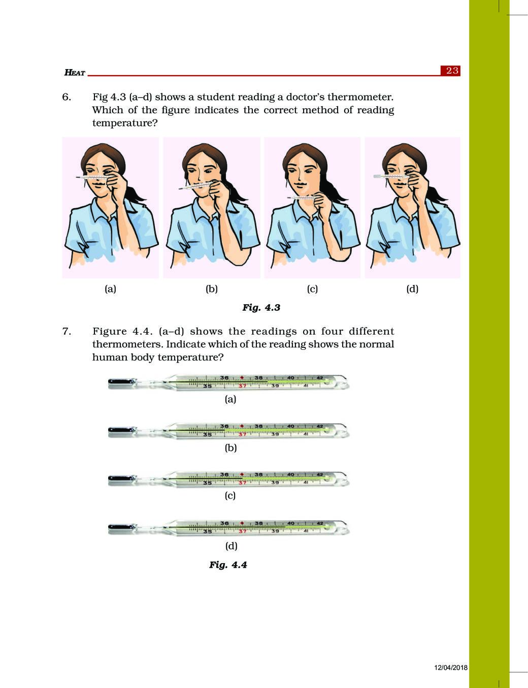 NCERT Exemplar Class 7 Science Unit 4 Heat
