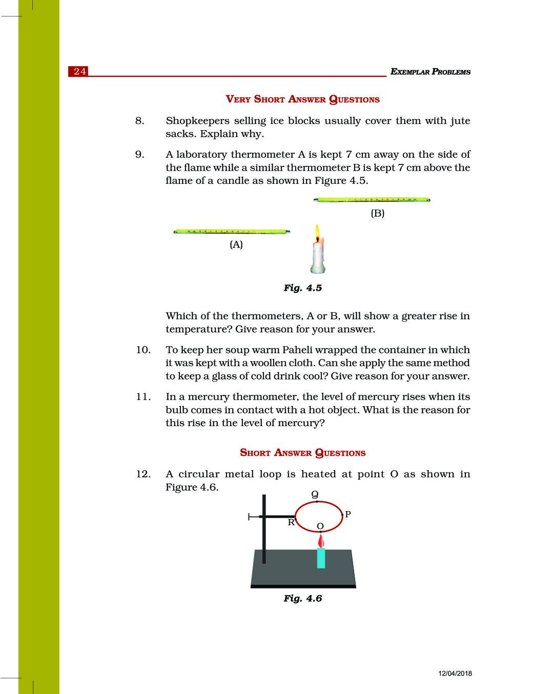 NCERT Exemplar Class 7 Science Unit 4 Heat