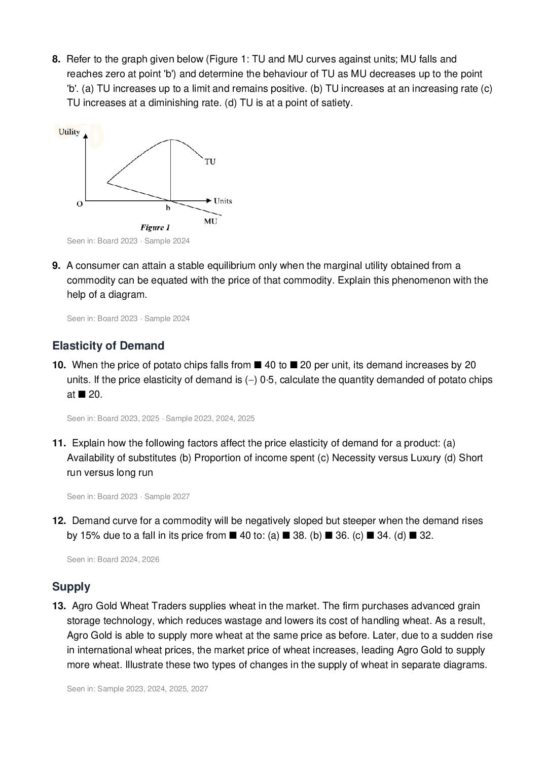 ISC Class 12 Economics Important Questions 2027 (PDF)