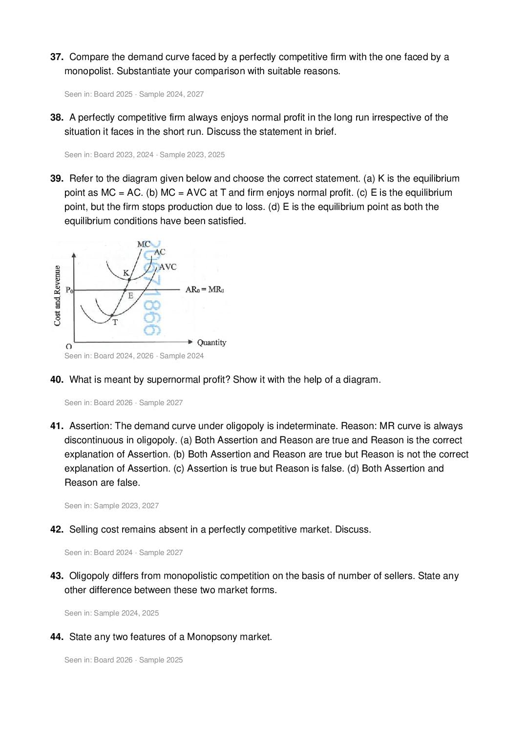 ISC Class 12 Economics Important Questions 2027 (PDF)