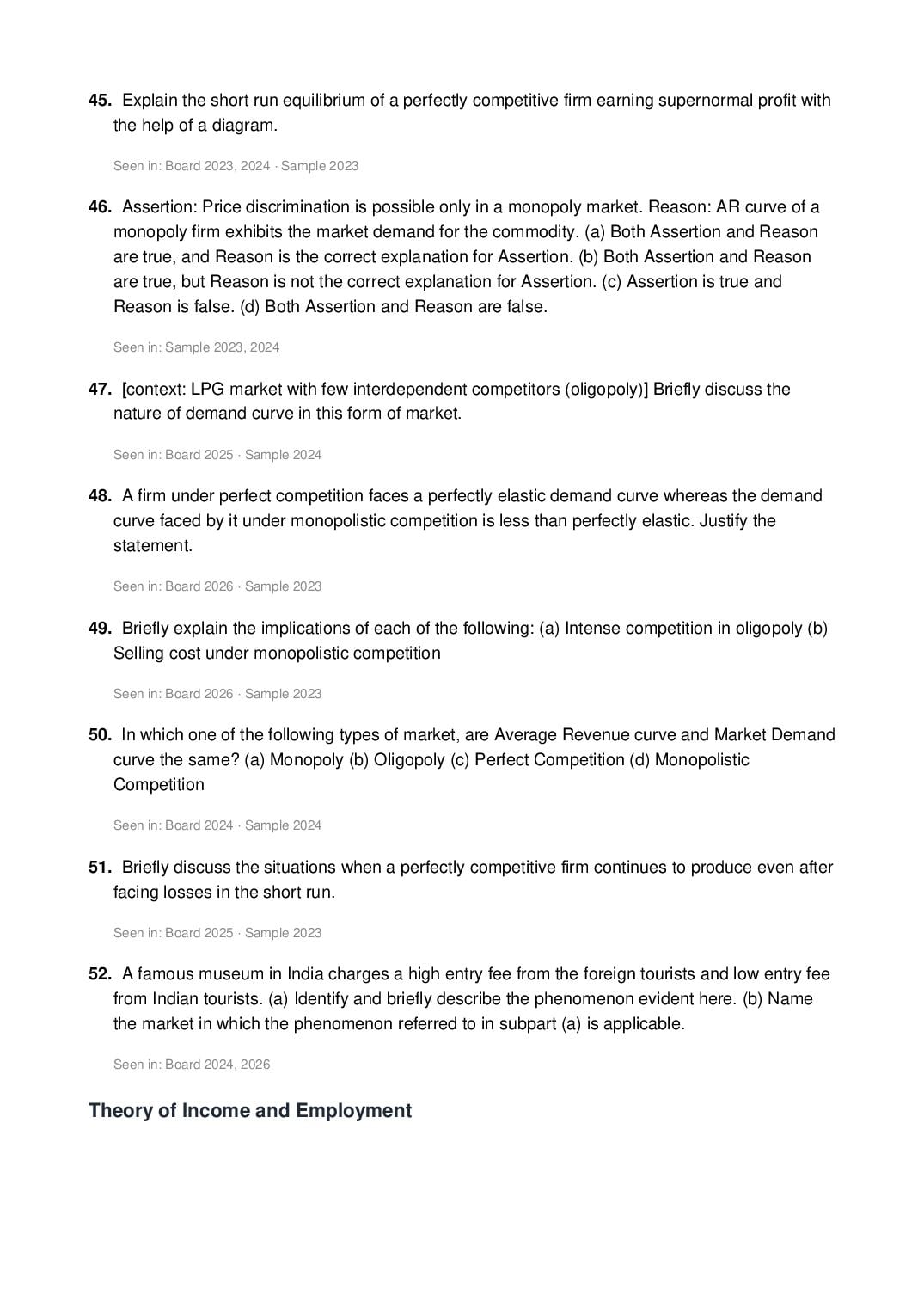 ISC Class 12 Economics Important Questions 2027 (PDF)