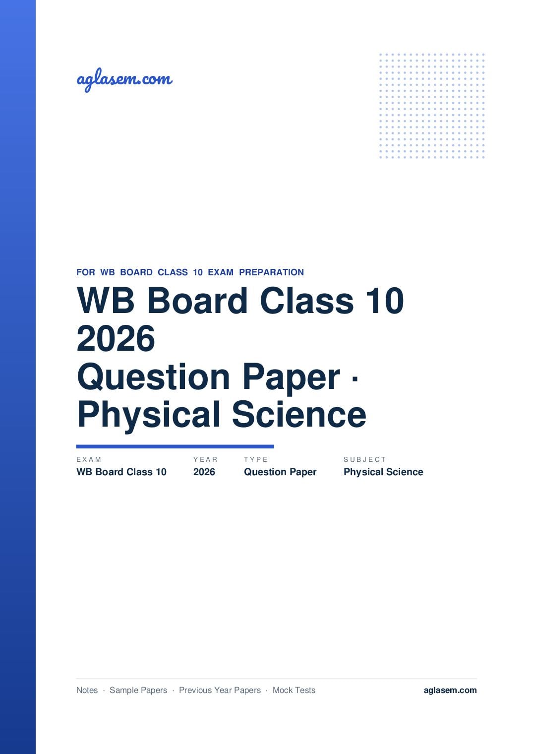 WB Board Class 10 Question Paper 2026 Physical Science - Page 1 of 17