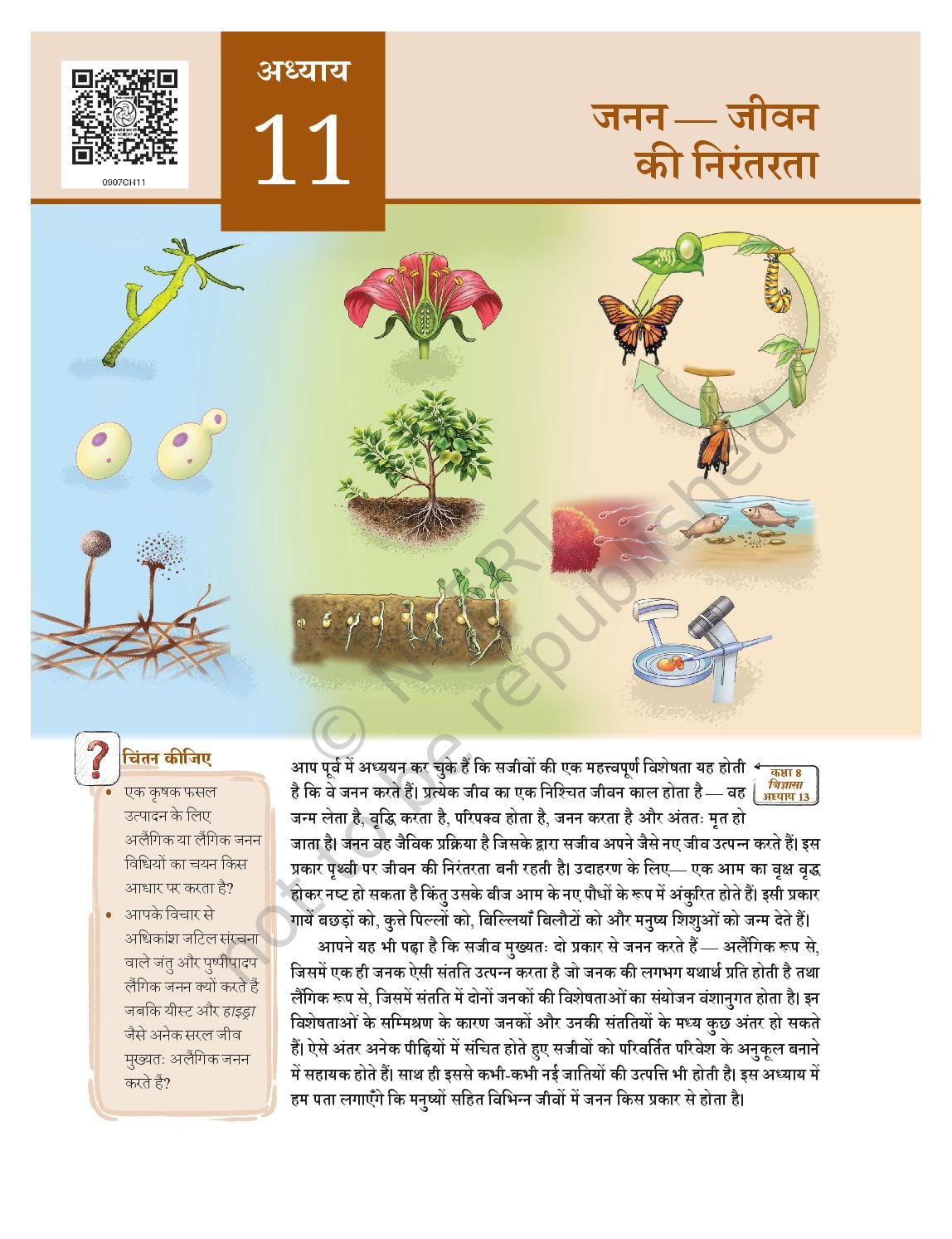 NCERT Book Class 9 Science (Anveshan) Chapter 11 जनन - जीवन की निरंतरता - Page 1 of 20