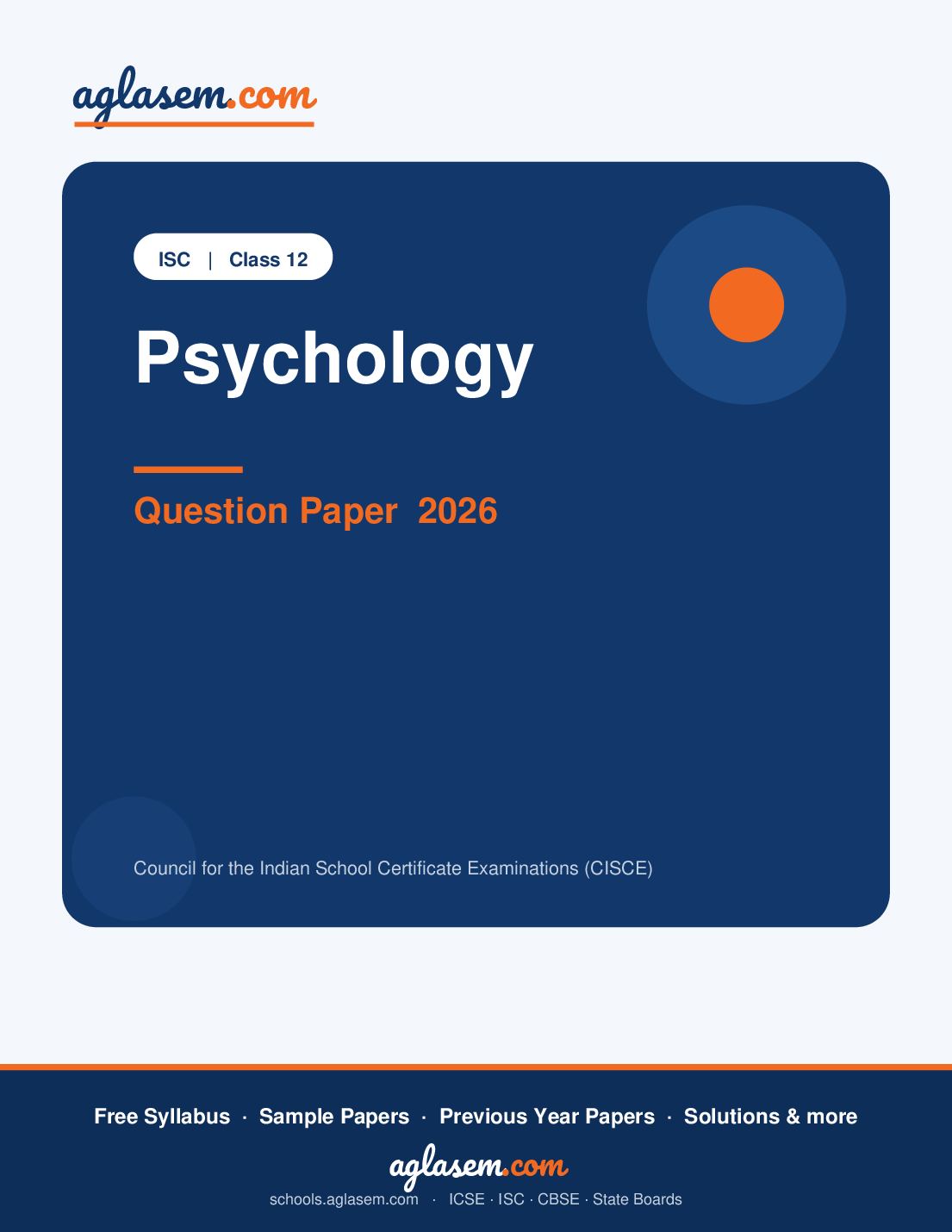 ISC Class 12 Question Paper 2026 Psychology - Page 1 of 9