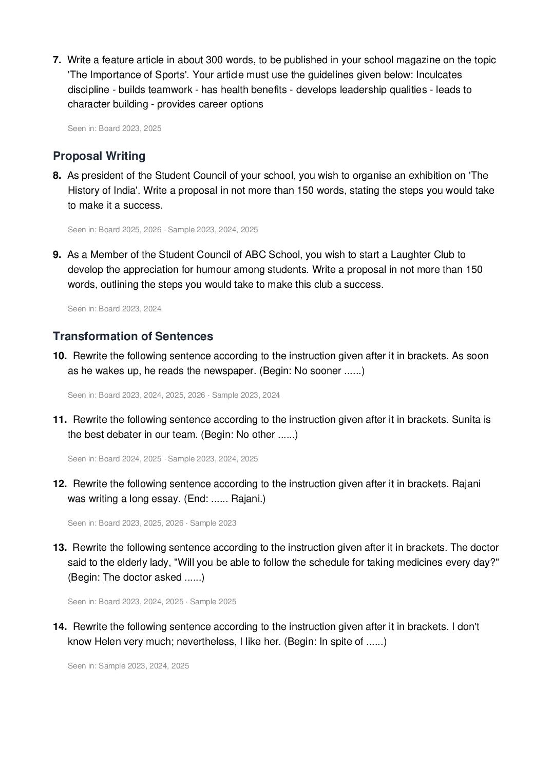 ISC Class 12 English Language Important Questions 2027 (PDF)