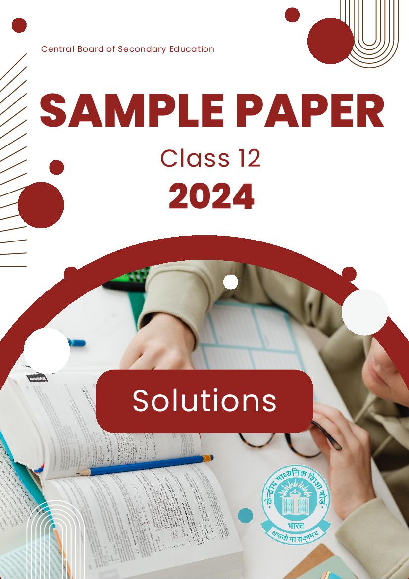CBSE Class 12 Sample Paper 2024 Solution for Accountancy - Page 1