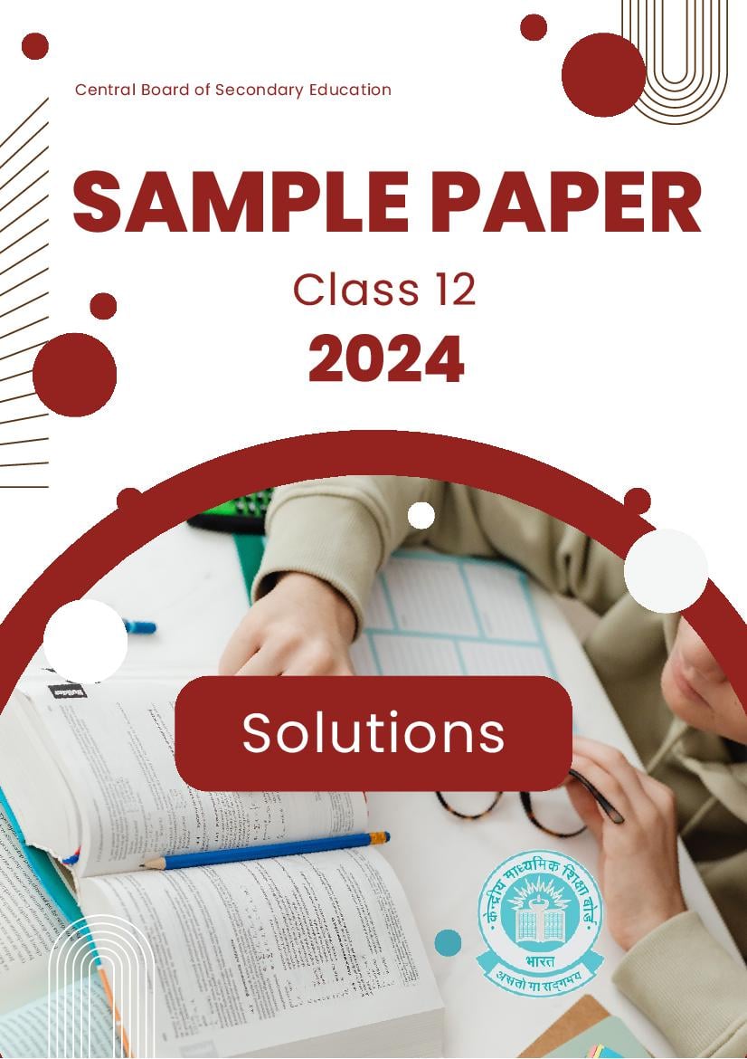 CBSE Class 12 Sample Paper 2024 Solution for Applied Maths - Page 1