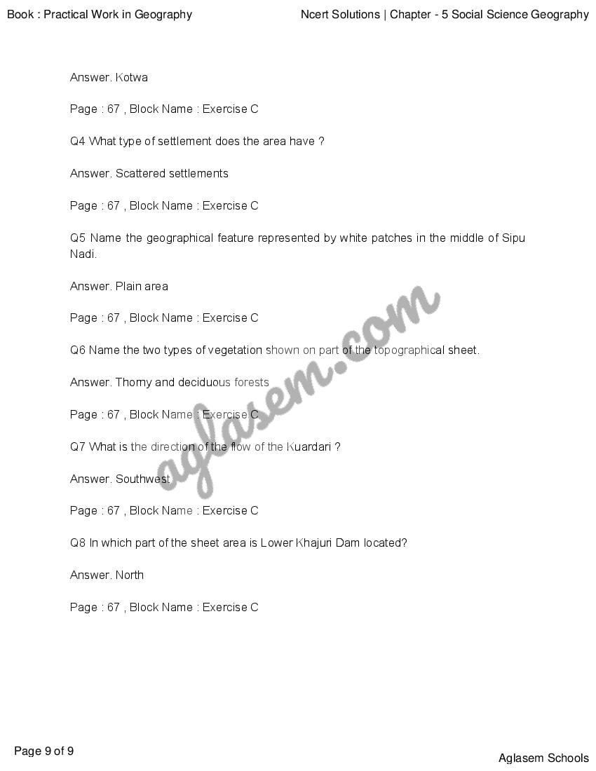 NCERT Solutions For Class 11 Geography Chapter 5 Topographical Maps ...