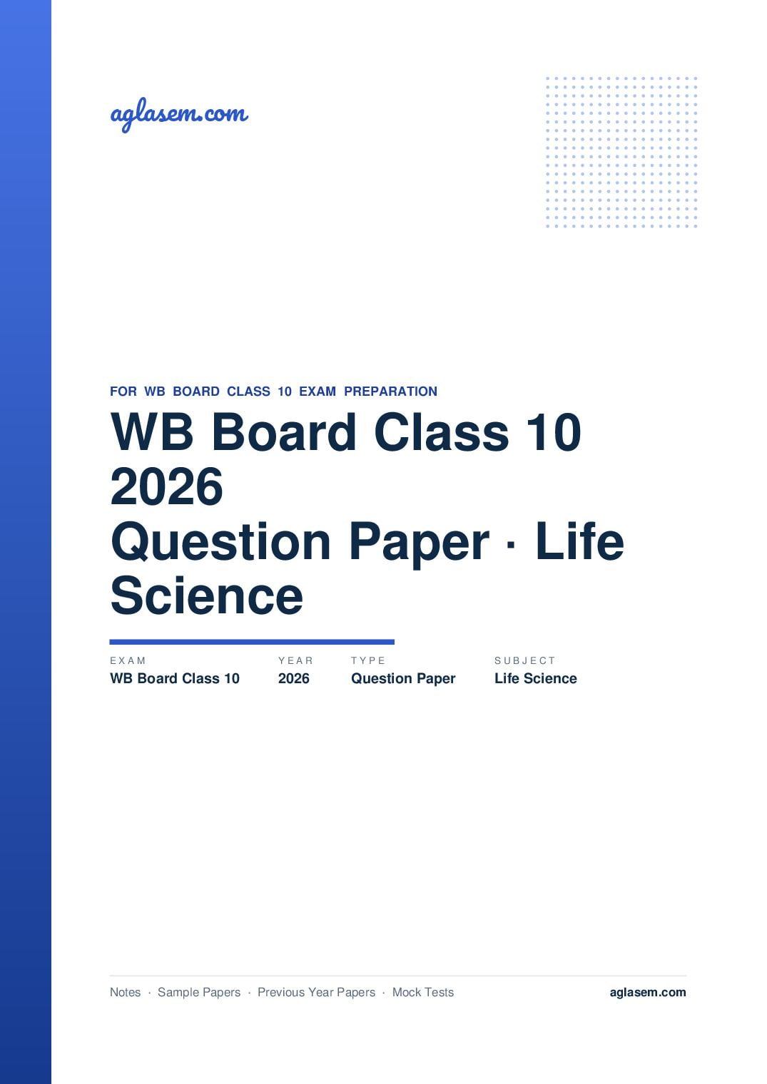 WB Board Class 10 Question Paper 2026 Life Science - Page 1 of 17