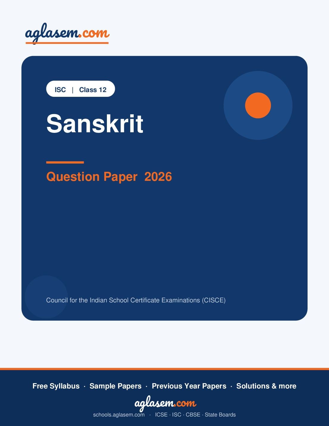 ISC Class 12 Question Paper 2026 Sanskrit - Page 1 of 5