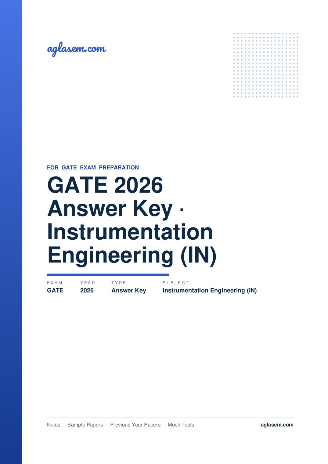 GATE 2026 Answer Key Instrumentation Engineering (IN) - Page 1 of 3