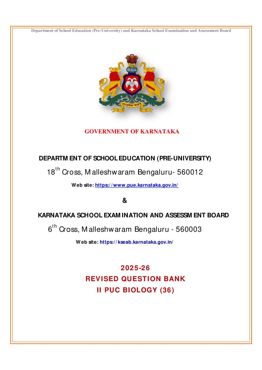 Karnataka 2nd PUC Question Bank 2026 Biology - Page 1 of 154