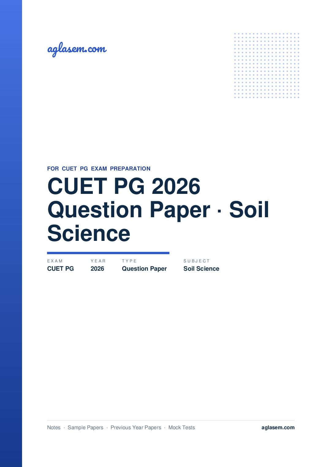 CUET PG 2026 Question Paper Soil Science - Page 1 of 64