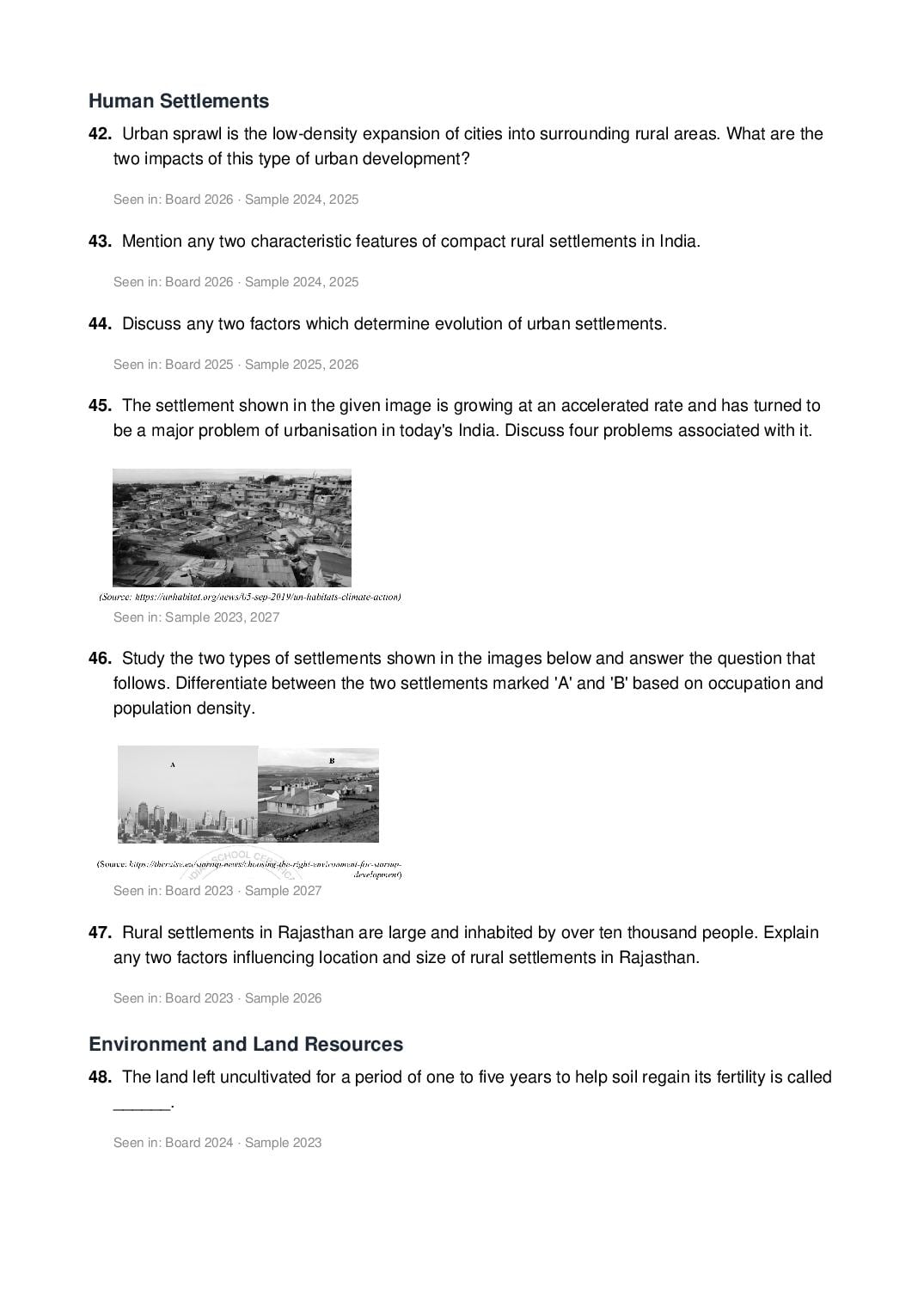 ISC Class 12 Geography Important Questions 2027 (PDF)