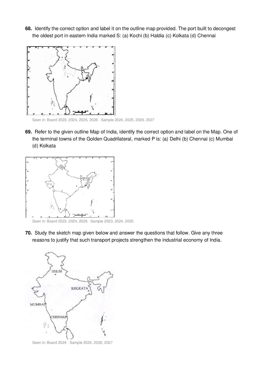 ISC Class 12 Geography Important Questions 2027 (PDF)