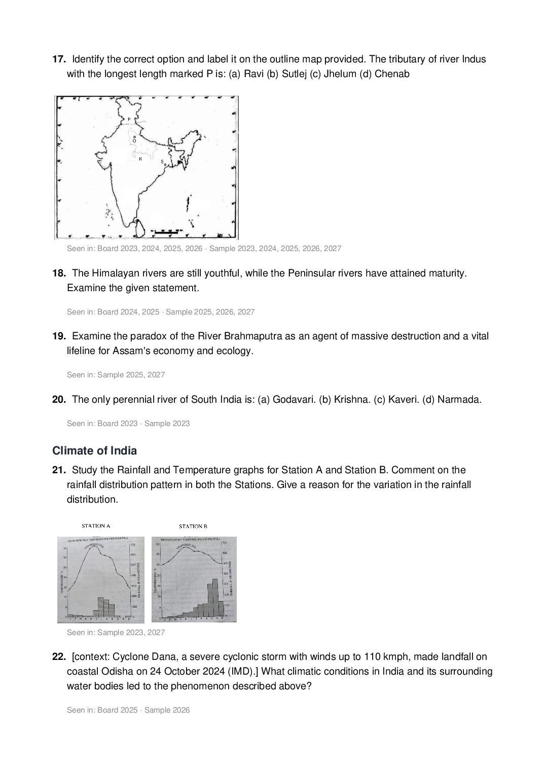 ISC Class 12 Geography Important Questions 2027 (PDF)