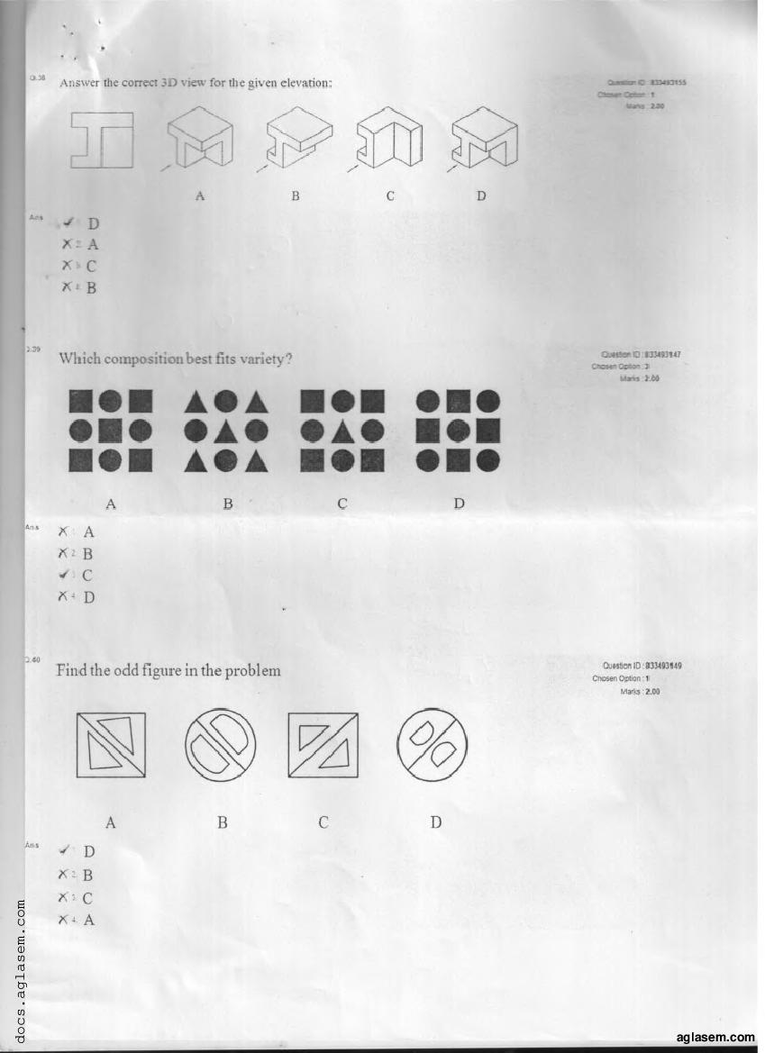 NATA 2018 Question Paper PDF with Answer Key