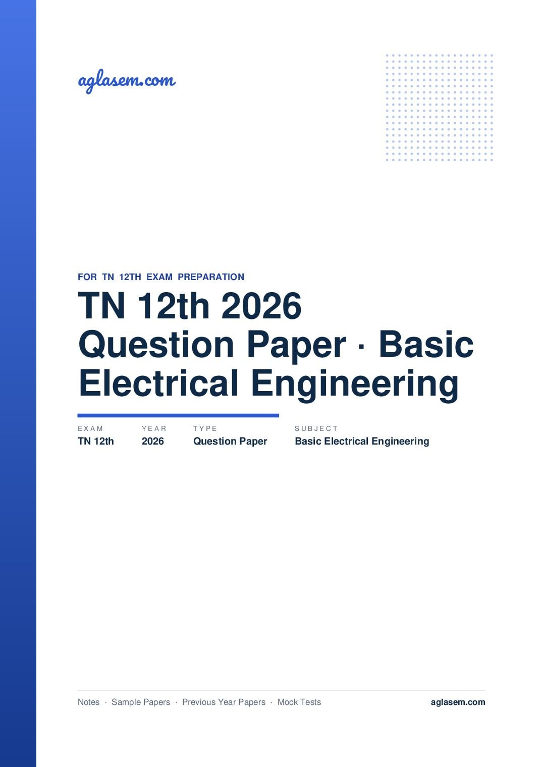TN 12th Question Paper 2026 Basic Electrical Engineering - Page 1 of 9