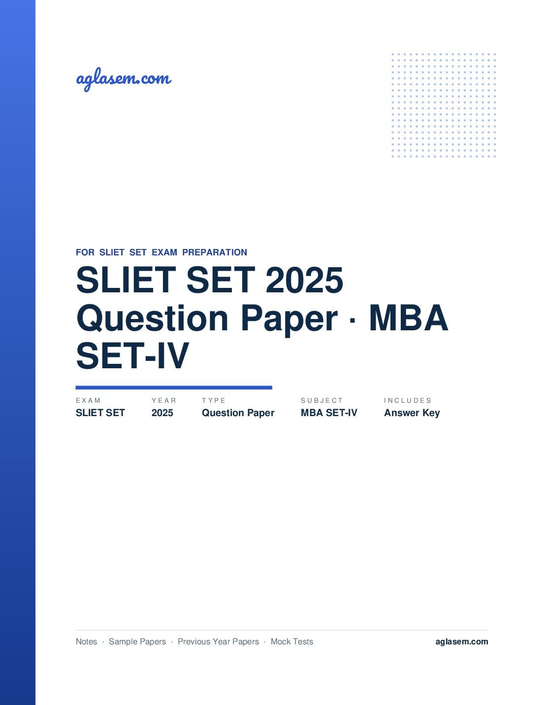 SLIET SET 2025 Question Paper with Answer Key MBA SET-IV - Page 1 of 11