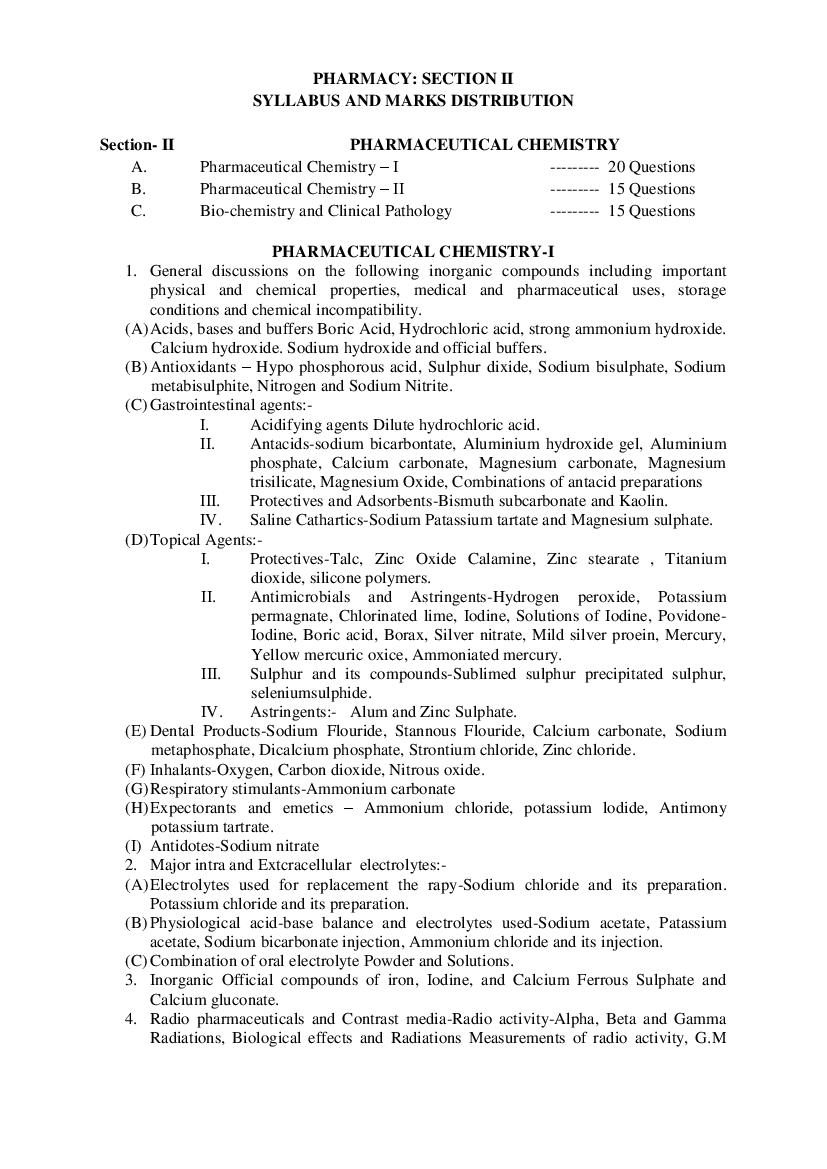 AP ECET 2022 Syllabus for Pharmacy Section II Pharmaceutical Chemistry - Page 1