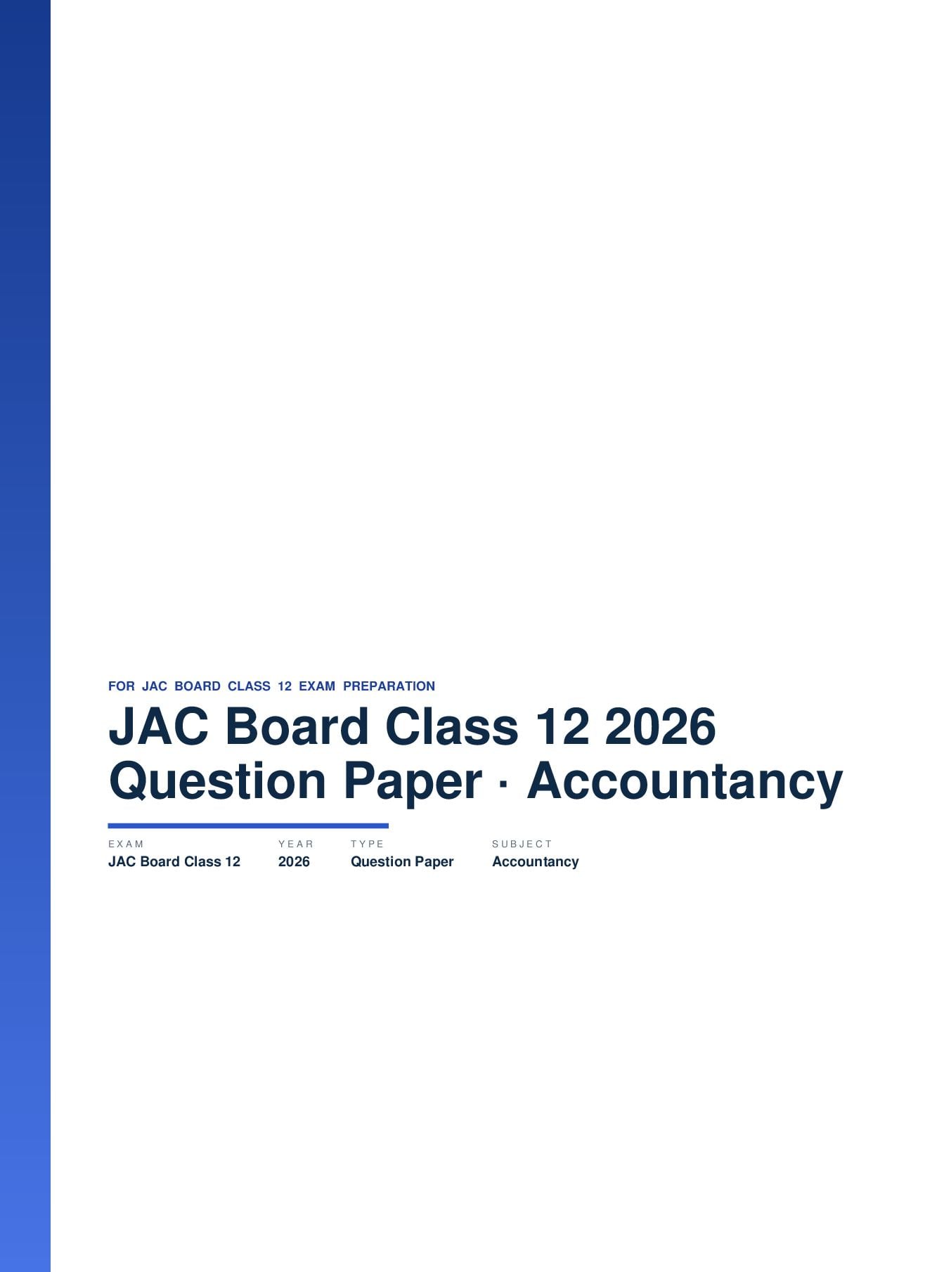 JAC Board Class 12 Question Paper 2026 Accountancy - Page 1 of 41