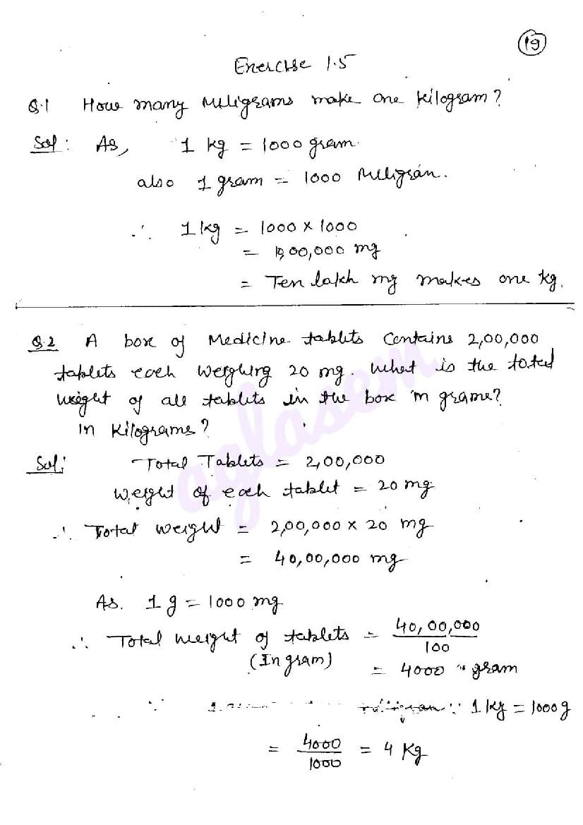 RD Sharma Solutions Class 6 Chapter 1 Knowning Our Numbers Exercise 1.5 - Page 1