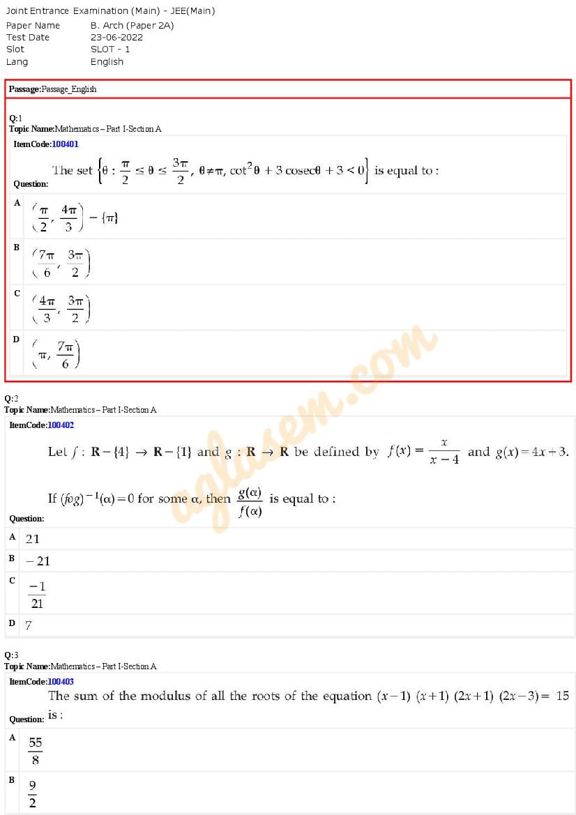 JEE Main 2022 Question Paper PDF (Shift-wise, 81 Papers)