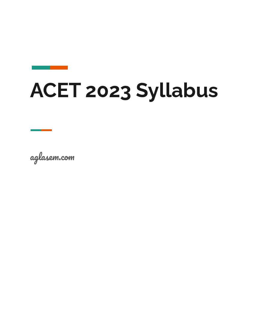 acet study material free download pdf
