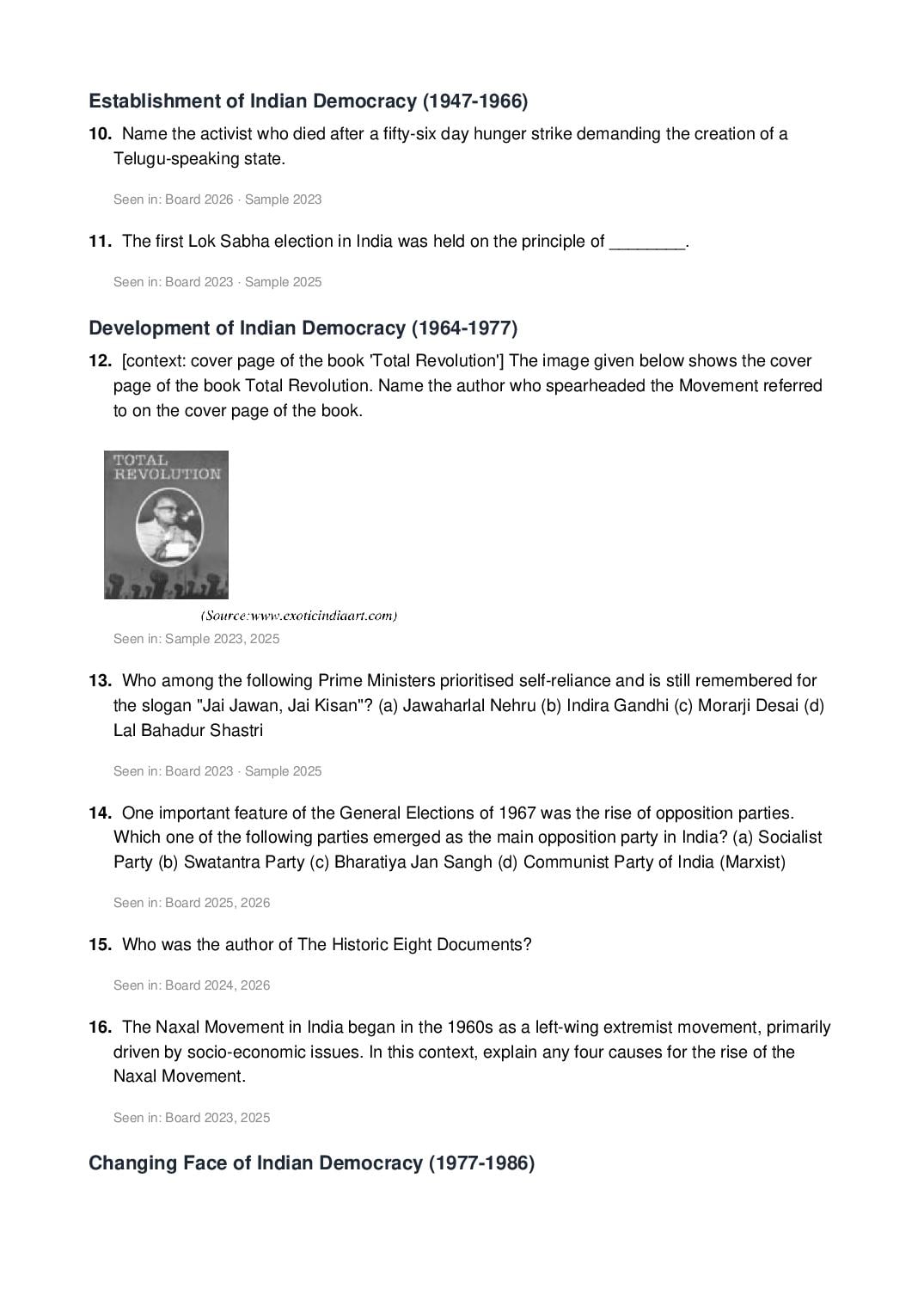ISC Class 12 History Important Questions 2027 (PDF)