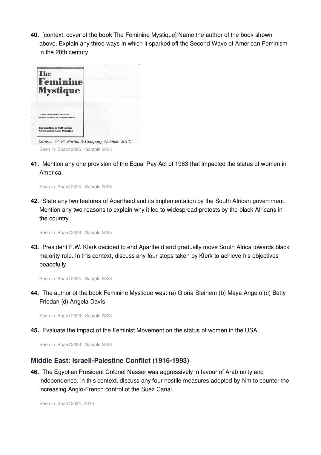 ISC Class 12 History Important Questions 2027 (PDF)