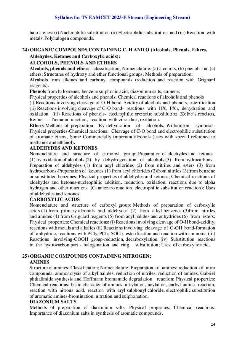 TS EAMCET 2024 Syllabus (PDF) AglaSem Admission